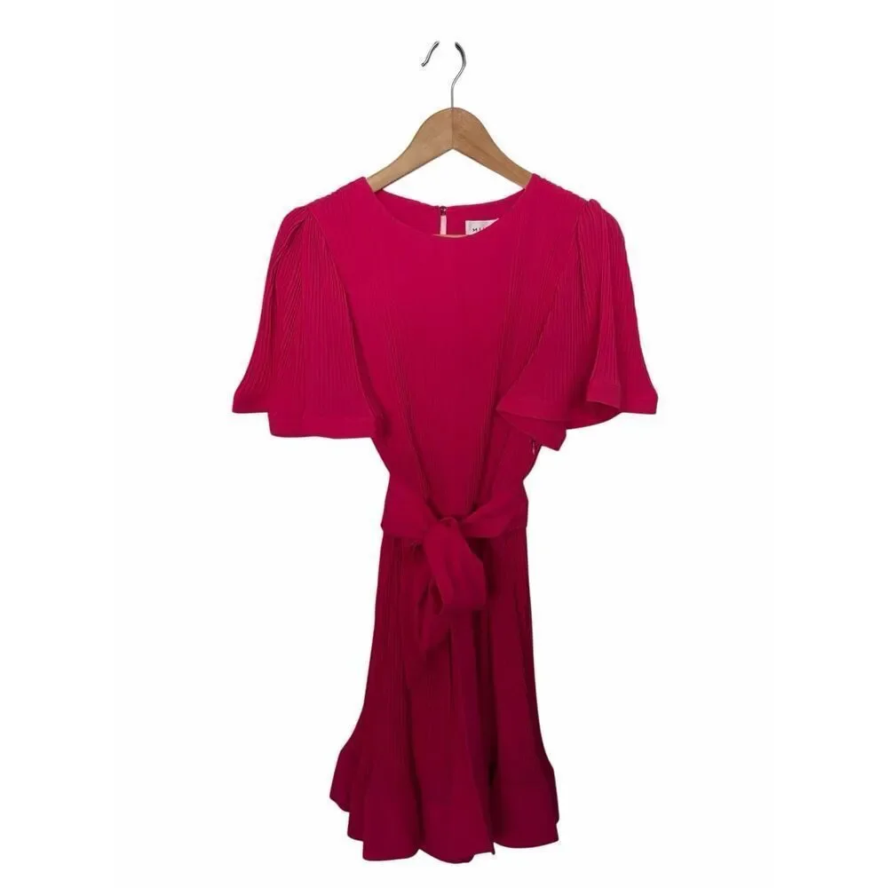 Milly Lumi Pleated Mini Dress Milly Pink Size 8 - Picture 4 of 12